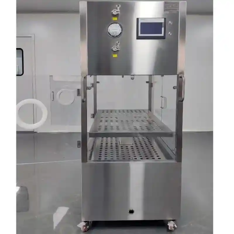 Portable laminar flow cart, battery-powered FFU, vertical or horizontal flow, hinged transparent curtain, stainless steel frame, clean transport of materials, charging station compatible, ISO 5 clean,Moving Laminar Hood Vehicle